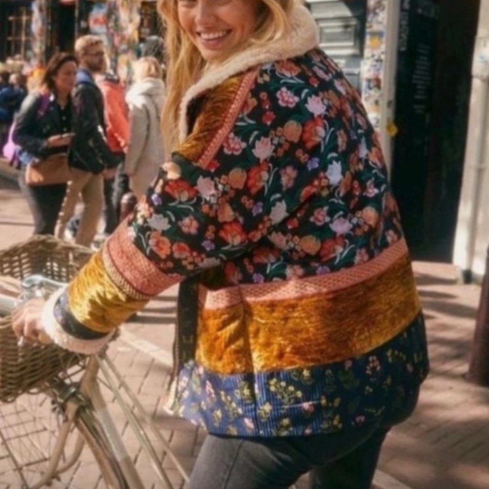 Free People Multicolor Floral Teddy Jacket - Picture 3 of 6